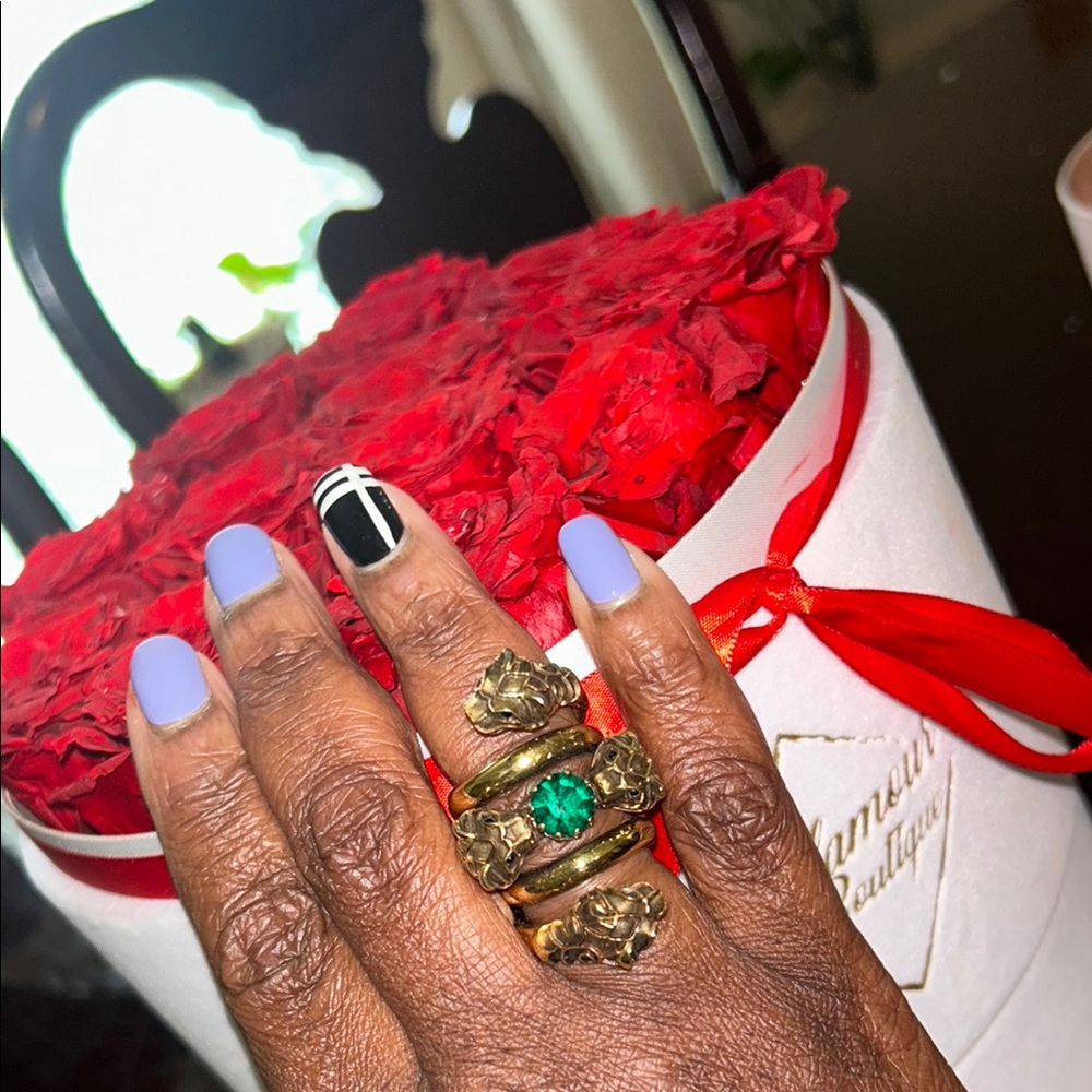 🔥Gucci Gold and Green Snake Emerald diamond Statement Ring🔥